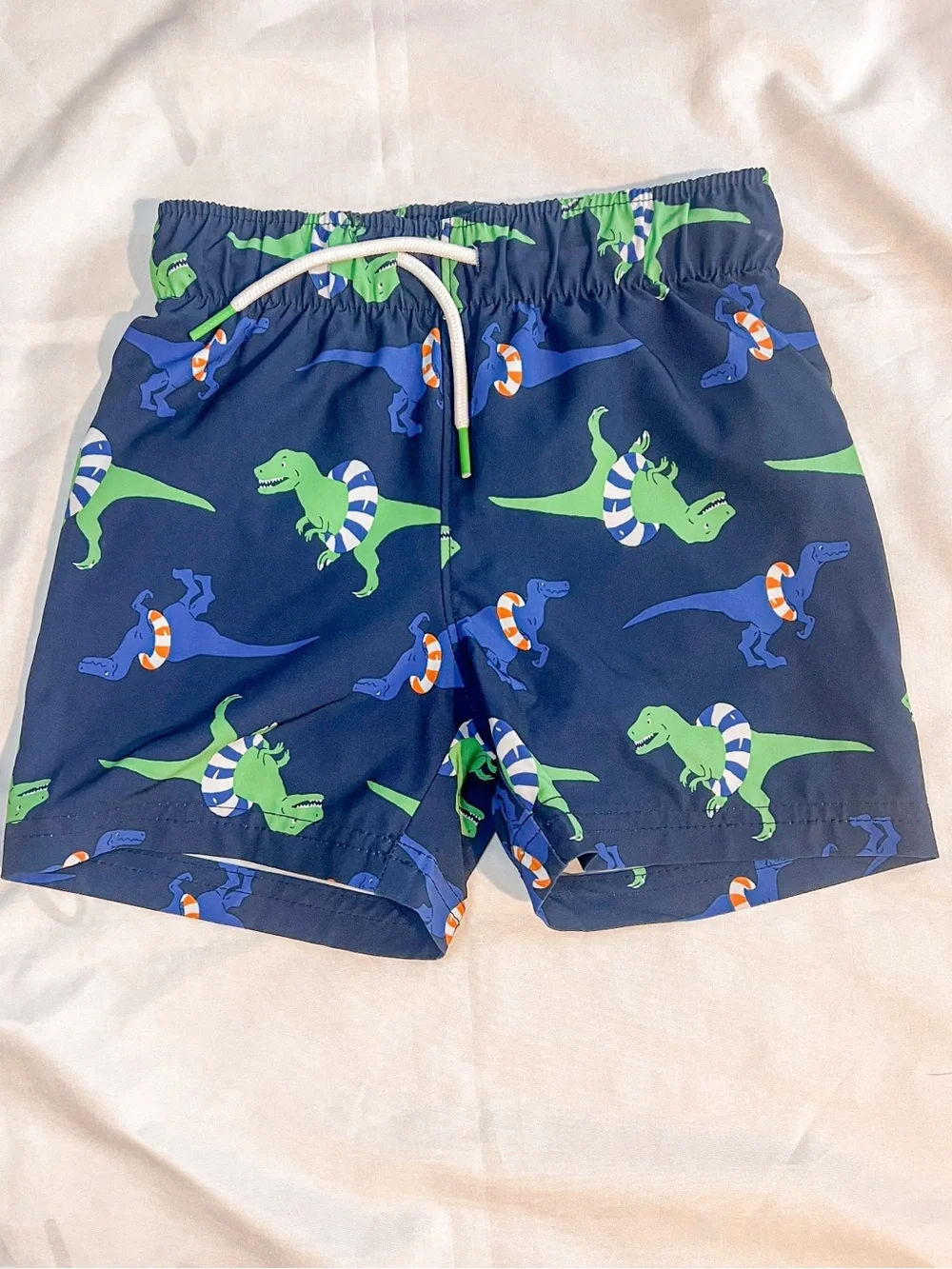 Old Navy Navy Swim Shorts with Green & Blue Dinosaur Print Size 2T